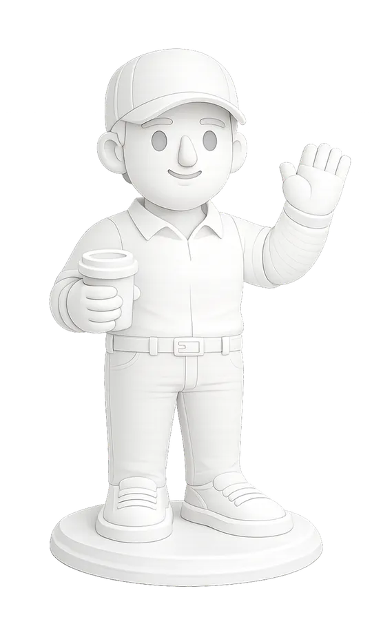 A pale white statue of an assistant